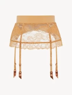 Nude Lycra Control Fit Suspender With Chantilly Lace