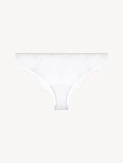 White Brazilian Brief With Chantilly Lace