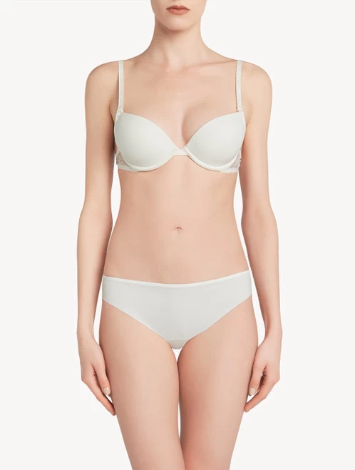 White Brazilian Brief With Chantilly Lace - Image 2