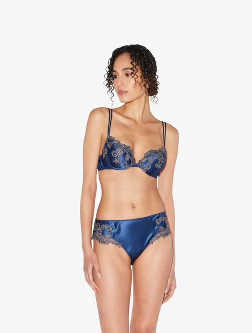 Maison Blue Silk Medium Briefs With Frastaglio - Image 2