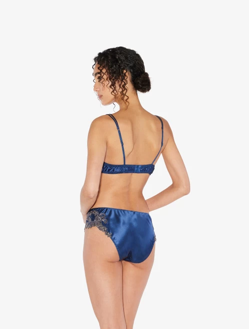 Maison Blue Silk Medium Briefs With Frastaglio - Image 3