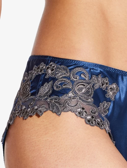 Maison Blue Silk Medium Briefs With Frastaglio - Image 4
