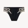 Maison Black Silk Medium Briefs With Frastaglio