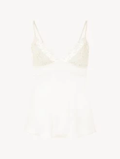 Off-white Silk Camisole With Macramé