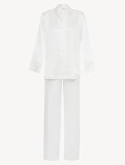White Silk Pajama Set
