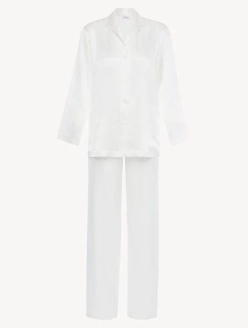 White Silk Pajama Set