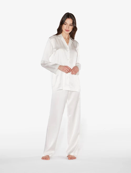White Silk Pajama Set - Image 2