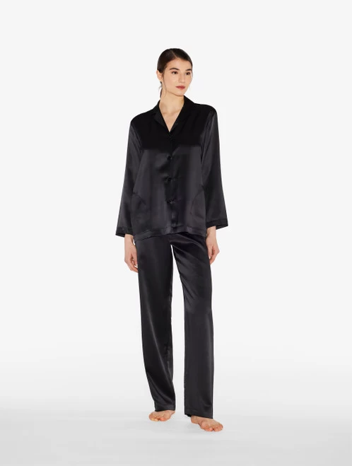 Black Silk Pajama Set - Image 2