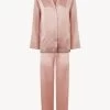 Powder Pink Silk Pajama Set