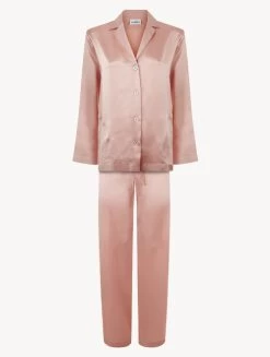 Powder Pink Silk Pajama Set