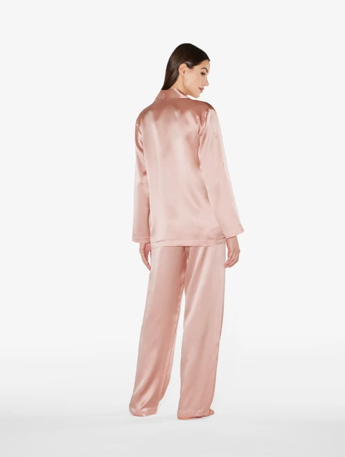 Powder Pink Silk Pajama Set - Image 3