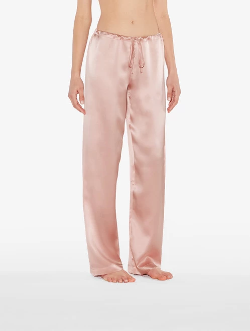 Powder Pink Silk Pajama Set - Image 4