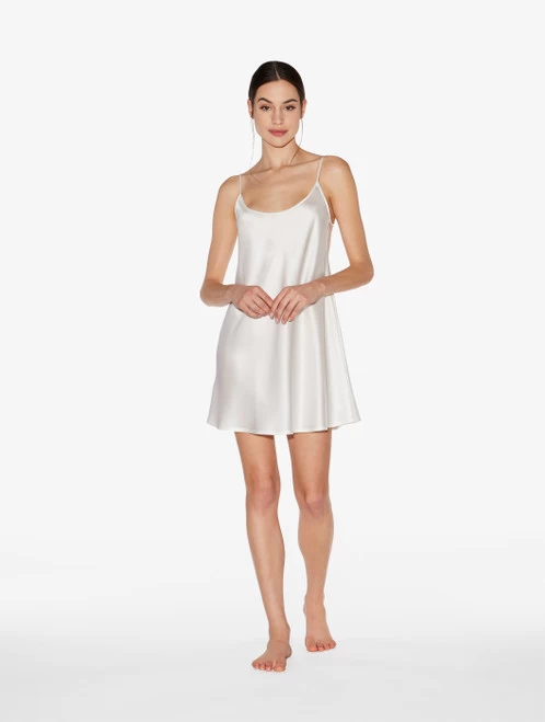 White Silk Short Slip - Image 2