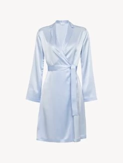 Azure Silk Short Robe