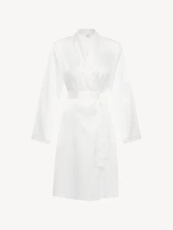 White Silk Short Robe
