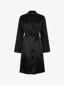 Black Silk Short Robe