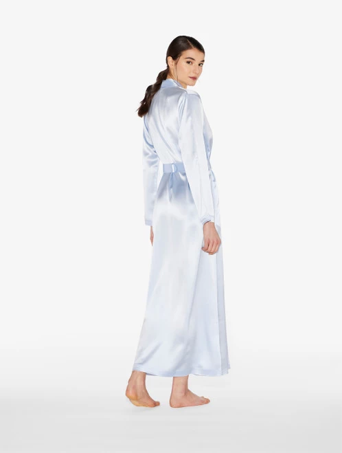Azure Silk Long Robe - Image 3