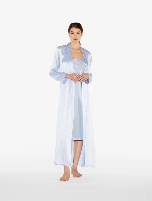 Azure Silk Long Robe - Image 4