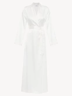 White Silk Long Robe