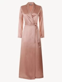 Powder Pink Silk Long Robe
