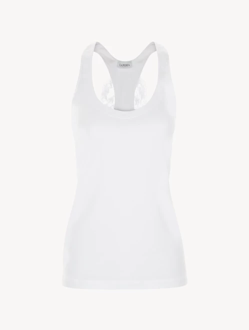 White Cotton Vest Top