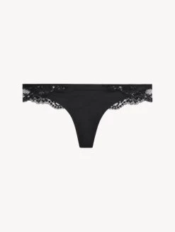 Black Cotton Thong