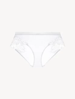 White Cotton Mid-rise Briefs