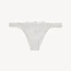 Brazilian Brief In Off-white Lycra With Embroidered Tulle