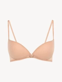 Push-up Bra In Sand Stretch Tulle