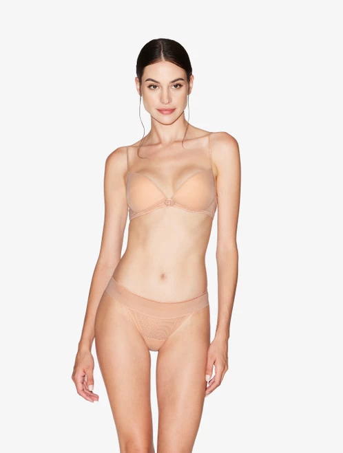 Push-up Bra In Sand Stretch Tulle - Image 2