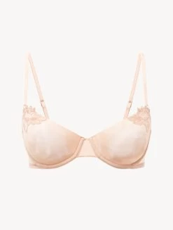 Balconette Bra In Sand Stretch Tulle