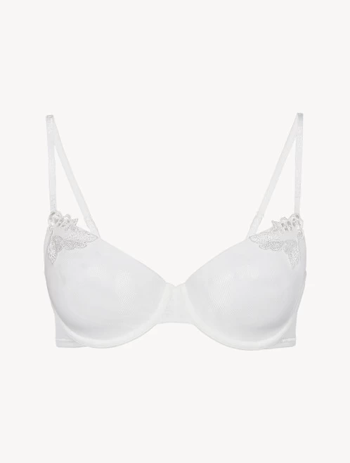 Balconette Bra In Off-white Stretch Tulle