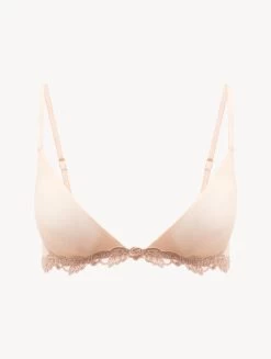 Triangle Bra In Sand Stretch Tulle