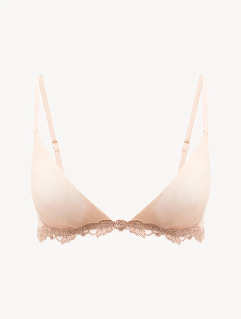Triangle Bra In Sand Stretch Tulle