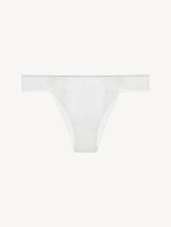 Brazilian Briefs In Off-white Stretch Tulle