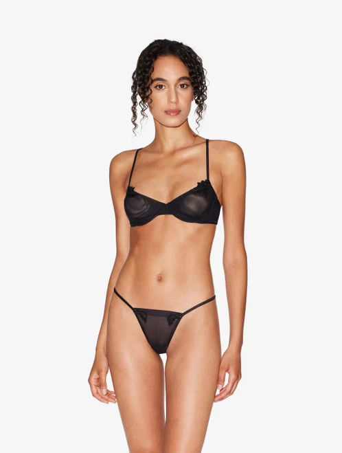 Thong In Sheer Black Stretch Tulle - Image 2