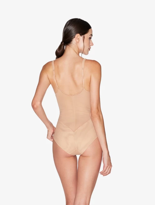 Bodysuit In Sand Stretch Tulle - Image 3
