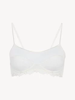 Bralette In Off-white Stretch Tulle