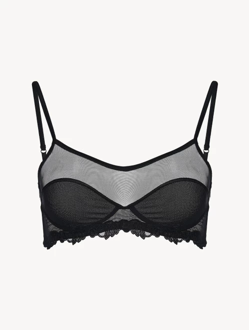 Bralette In Black Stretch Tulle