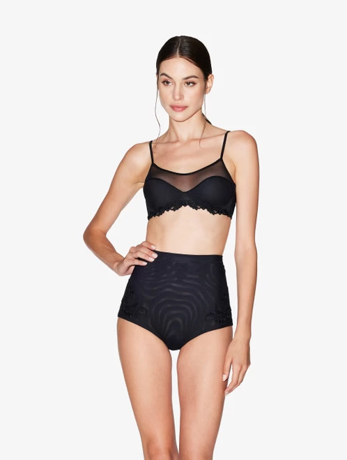 Bralette In Black Stretch Tulle - Image 2