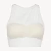 Crop Top In Off-white Stretch Tulle