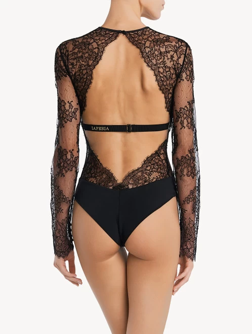 Lace Bodysuit In Black - Image 3