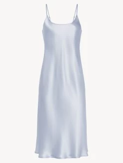 Silk Midi Nightdress In Azure