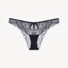 Brazilian Briefs In Black With Leavers Lace