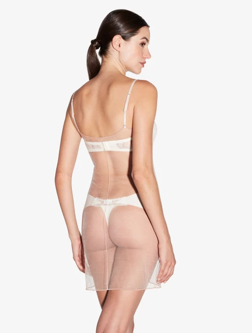 Limited Edition Short Slip In Rose Beige Mesh - Image 3
