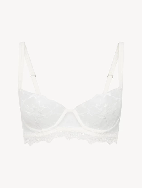 Balconette Bra In Off White With Leavers Lace