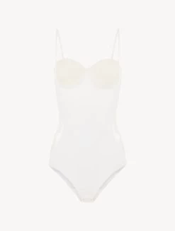 White Lycra Control Fit Body With Chantilly Lace