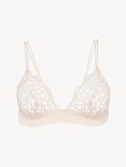 Rose Beige Triangle Bra With Macramé