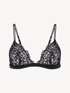 Black Triangle Bra With Macramé