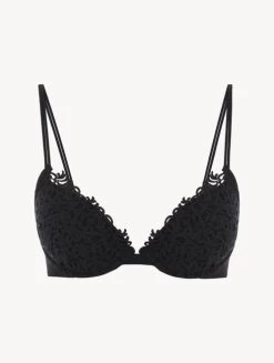Black Push-up Bra With Macramé